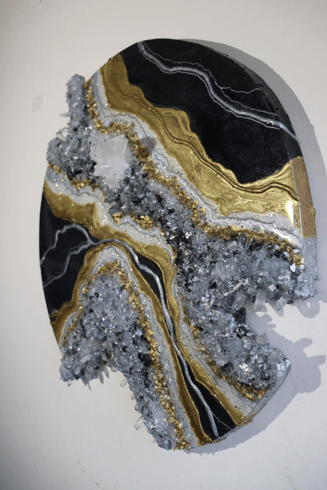 Black & Gold Resin  Geode 