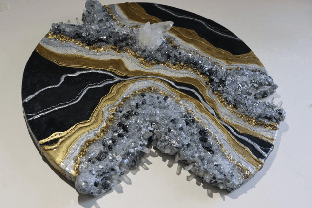 Black & Gold Resin  Geode 