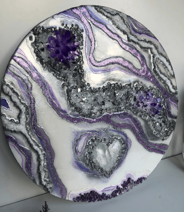 Crystal Heart Resin Geode