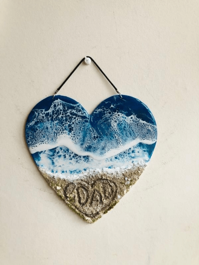 Personalised Resin Heart, Father Gift