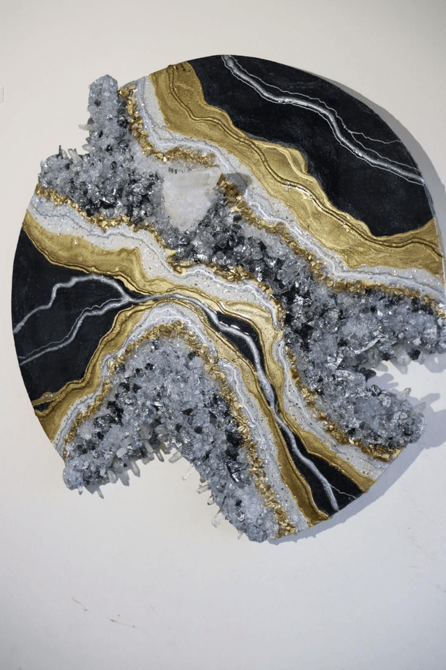 Black & Gold Resin  Geode 