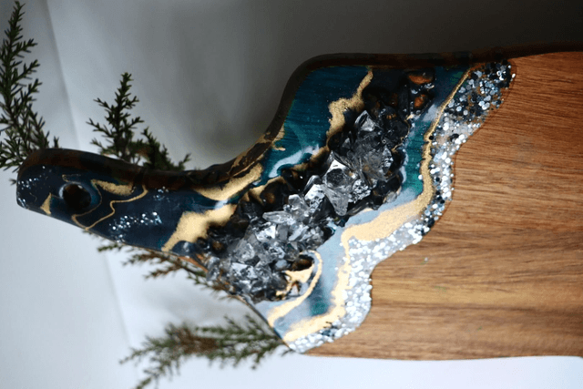 Dark Green Sparkle Acacia Chopping Board