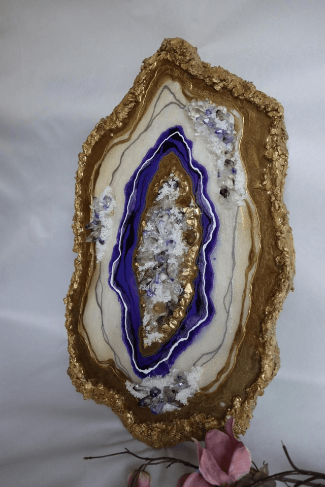 Puple Cluster Agate Slice 