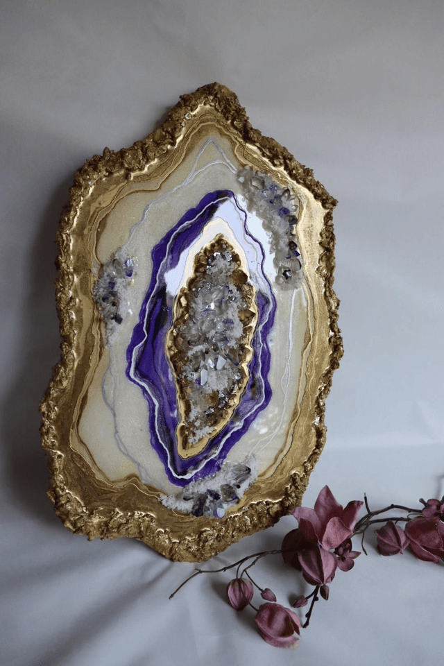 Puple Cluster Agate Slice 
