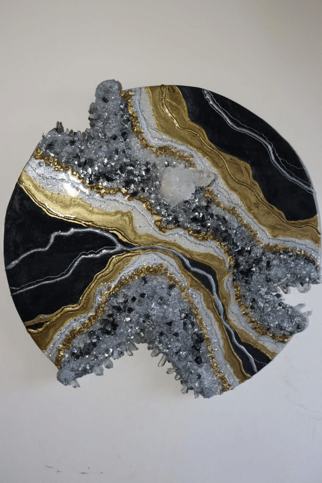 Black & Gold Resin  Geode 