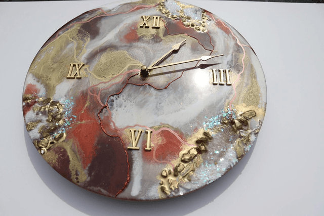 Resin Wall Clock  12” Fluid Art