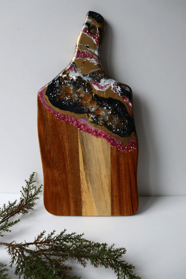 Pink Sparkle Acacia Chopping Board