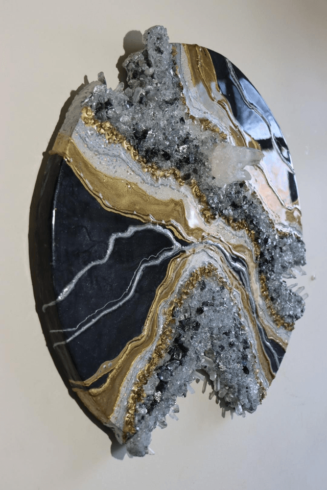 Black & Gold Resin  Geode 