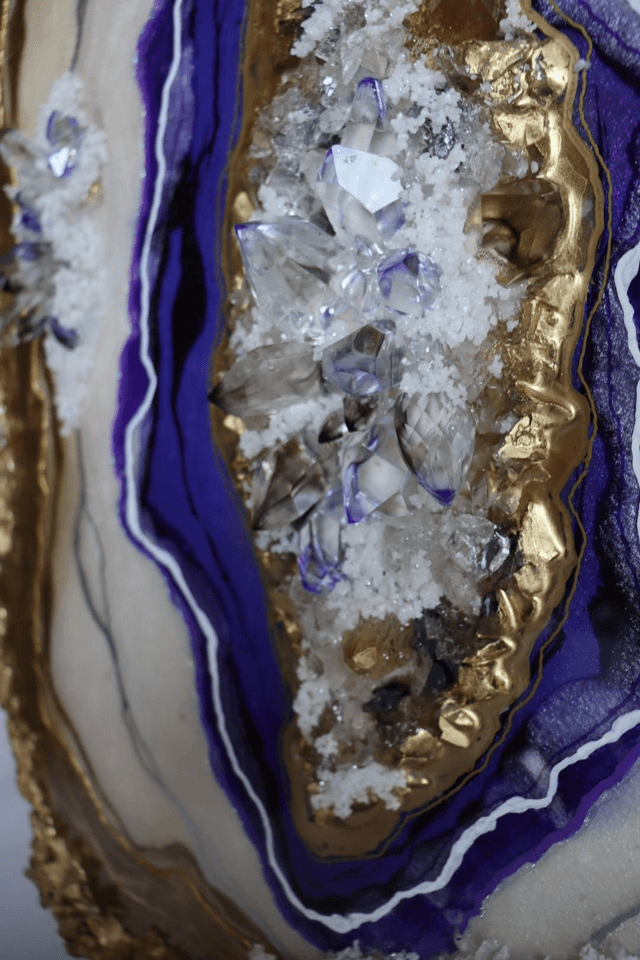 Puple Cluster Agate Slice 