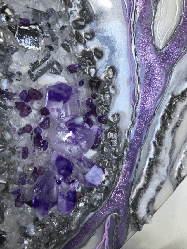 Crystal Heart Resin Geode