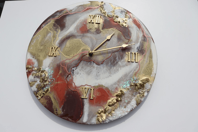 Resin Wall Clock  12” Fluid Art