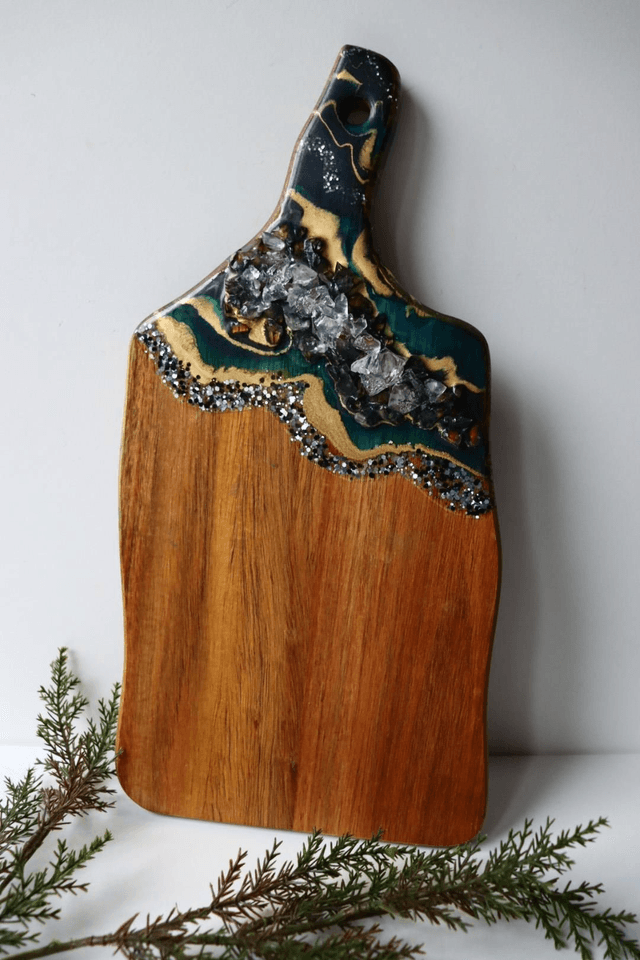 Dark Green Sparkle Acacia Chopping Board