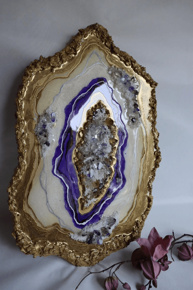 Puple Cluster Agate Slice 