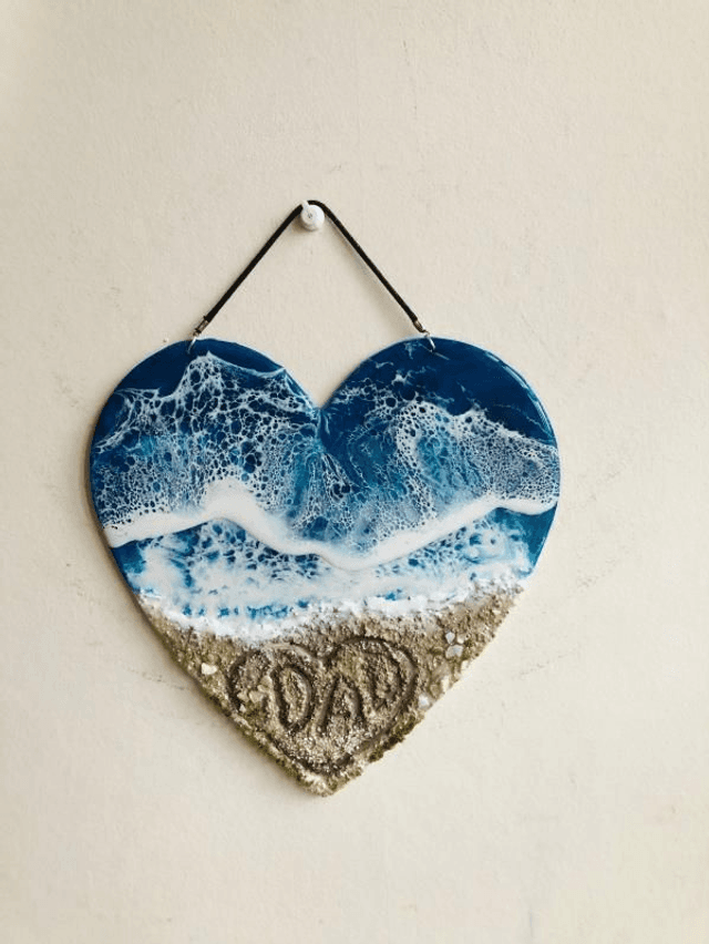 Personalised Resin Heart, Father Gift