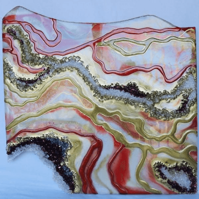 Resin Fine Art in Golden and Peach